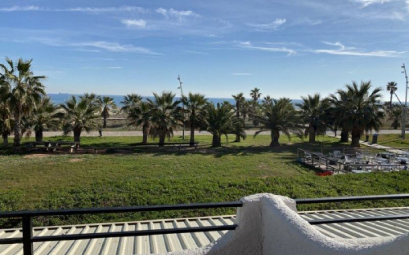 Vista desde la terraza de una de las habitaciones con la playa al fondo